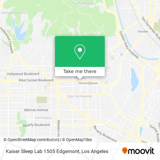 Kaiser Sleep Lab 1505 Edgemont map