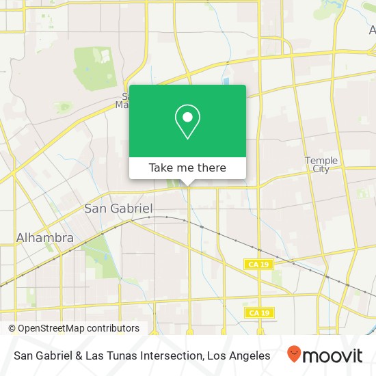 San Gabriel & Las Tunas Intersection map