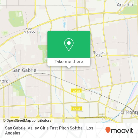 Mapa de San Gabriel Valley Girls Fast Pitch Softball