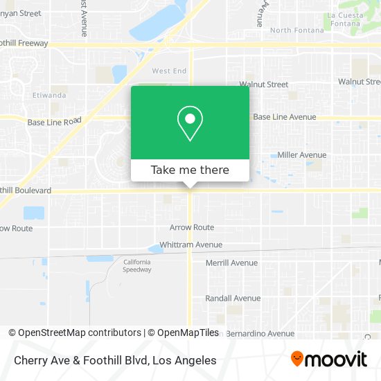 Cherry Ave & Foothill Blvd map