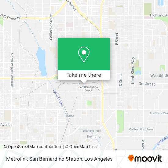 Metrolink San Bernardino Station map