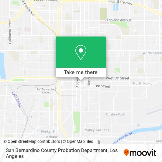 Mapa de San Bernardino County Probation Department