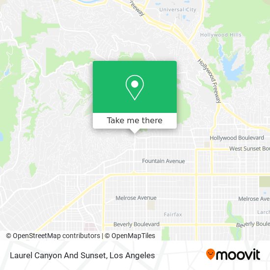 Laurel Canyon And Sunset map