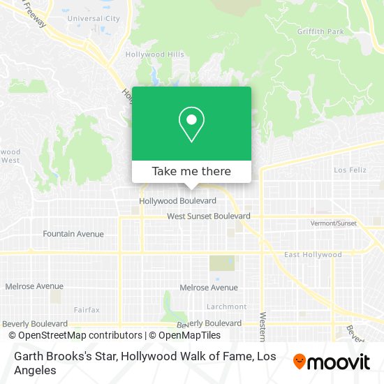 Garth Brooks's Star, Hollywood Walk of Fame map