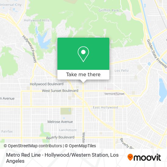 Metro Red Line - Hollywood / Western Station map