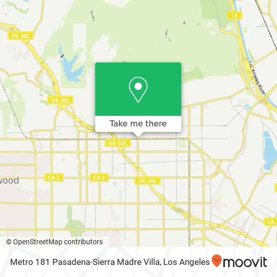 Mapa de Metro 181 Pasadena-Sierra Madre Villa