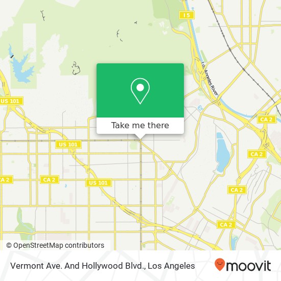Vermont Ave. And Hollywood Blvd. map