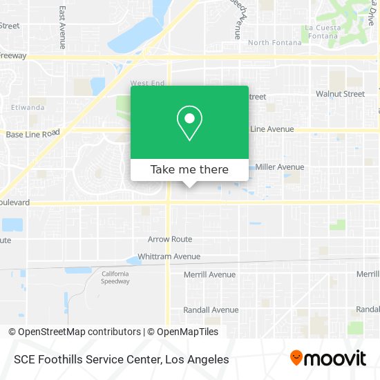 SCE Foothills Service Center map