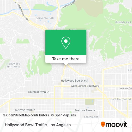 Hollywood Bowl Traffic map