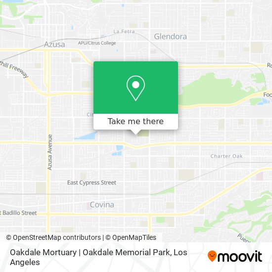 How to get to Oakdale Mortuary Oakdale Memorial Park in Glendora by