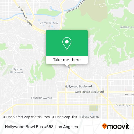 Hollywood Bowl Bus #653 map