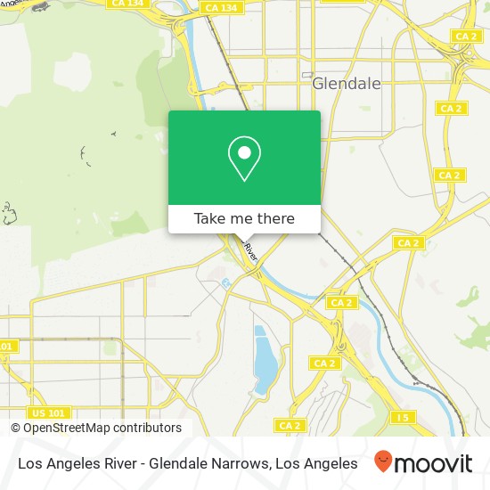 Los Angeles River - Glendale Narrows map