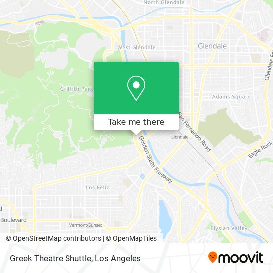 Mapa de Greek Theatre Shuttle