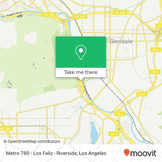 Mapa de Metro 780 - Los Feliz - Riverside