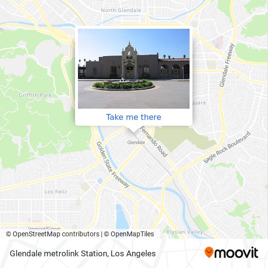Glendale metrolink Station map