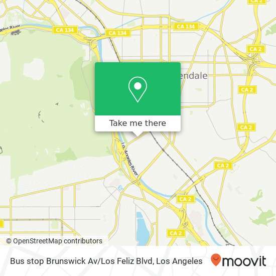 Mapa de Bus stop Brunswick Av / Los Feliz Blvd