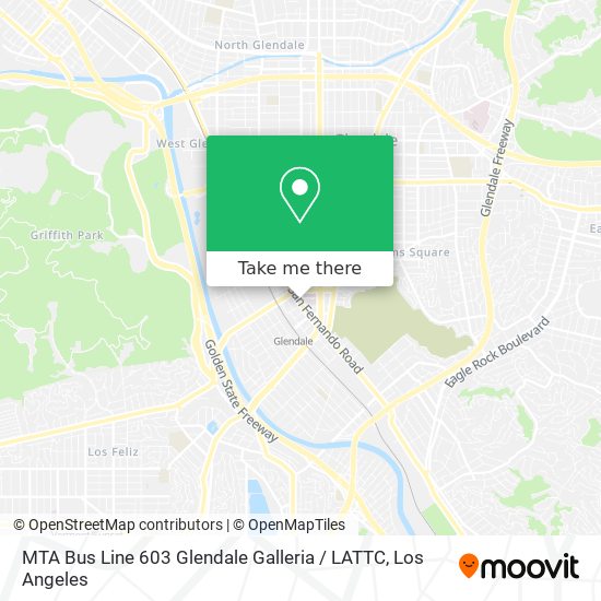 Mapa de MTA Bus Line 603 Glendale Galleria / LATTC