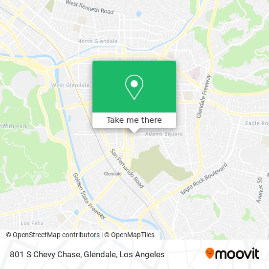 801 S Chevy Chase, Glendale map
