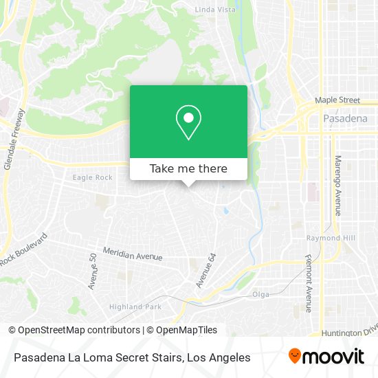 Pasadena La Loma Secret Stairs map
