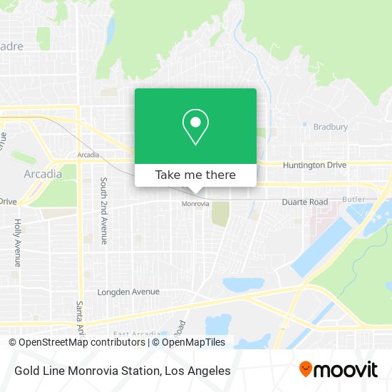 Gold Line Monrovia Station map