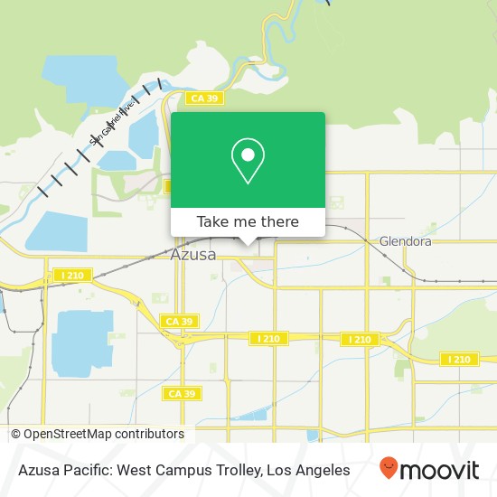 Mapa de Azusa Pacific: West Campus Trolley