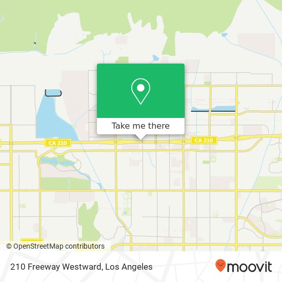 210 Freeway Westward map