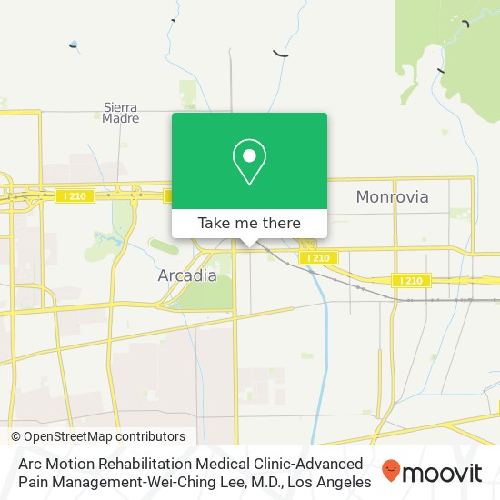 Arc Motion Rehabilitation Medical Clinic-Advanced Pain Management-Wei-Ching Lee, M.D. map