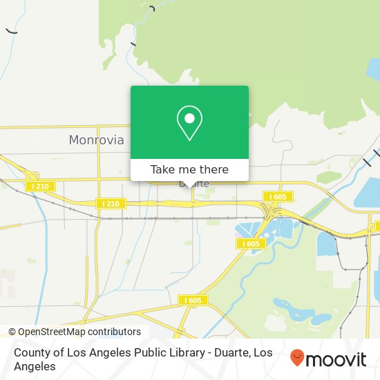 County of Los Angeles Public Library - Duarte map