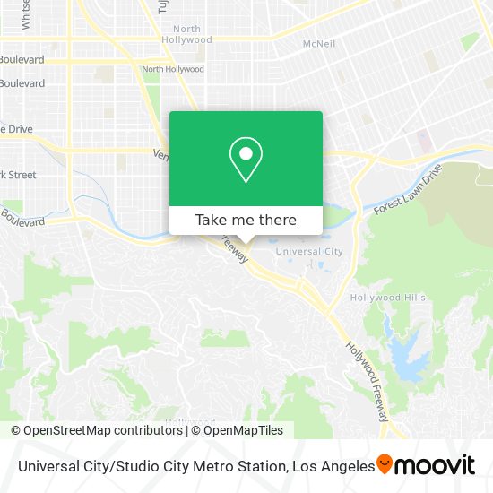 Mapa de Universal City / Studio City Metro Station