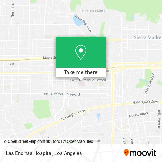 Las Encinas Hospital map