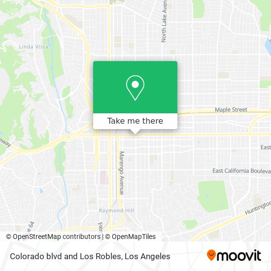 Colorado blvd and Los Robles map