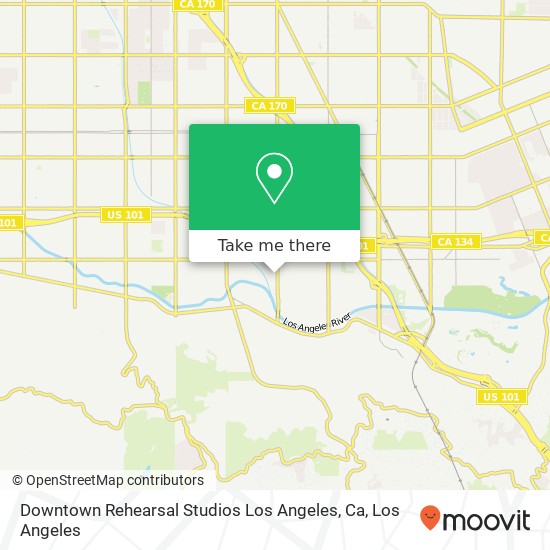 Mapa de Downtown Rehearsal Studios Los Angeles, Ca