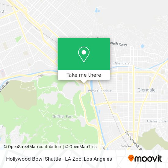 Hollywood Bowl Shuttle - LA Zoo map