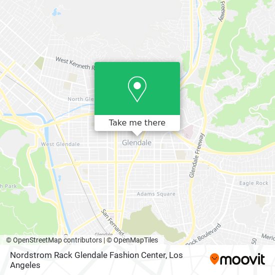 Nordstrom Rack Glendale Fashion Center map