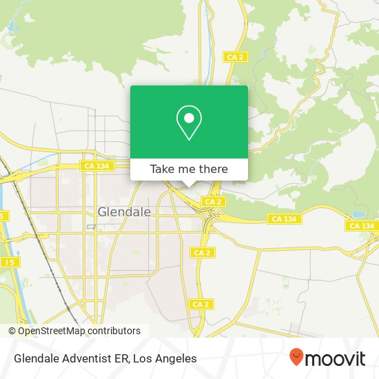 Glendale Adventist ER map