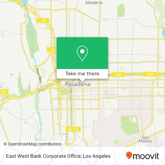 East West Bank Corporate Office map