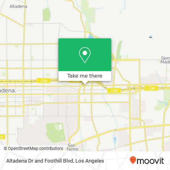 Altadena Dr and Foothill Blvd map