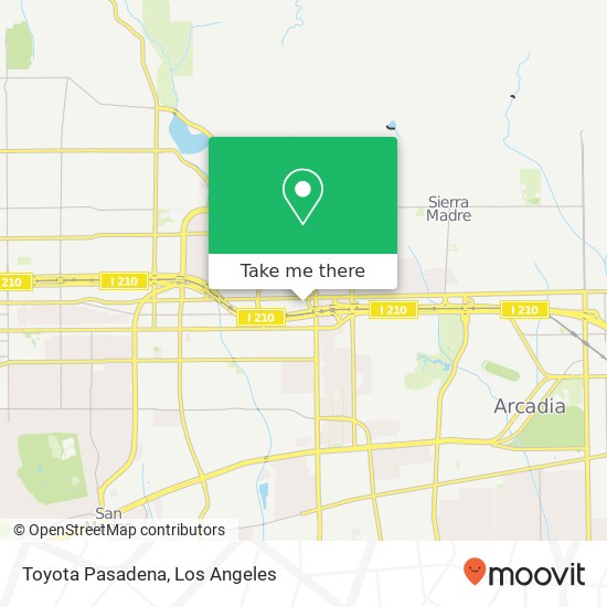 Toyota Pasadena map