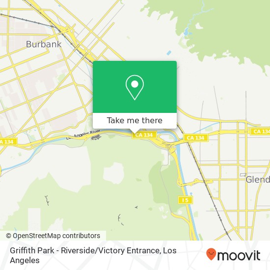 Griffith Park - Riverside / Victory Entrance map