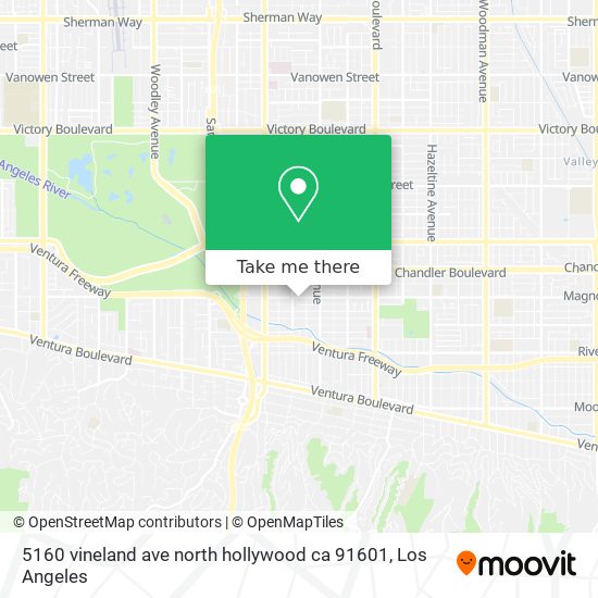 Mapa de 5160 vineland ave north hollywood ca 91601