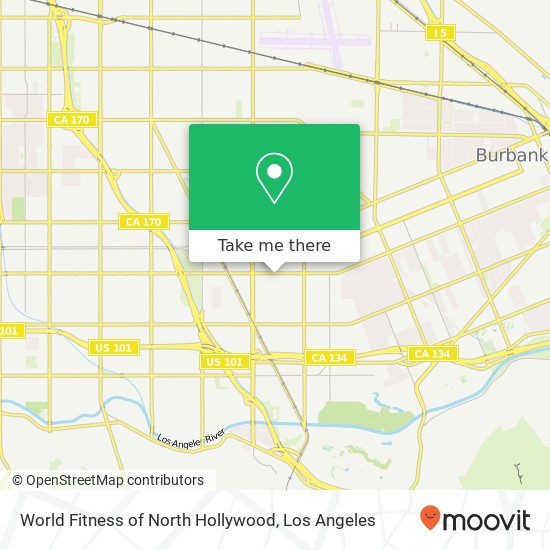 Mapa de World Fitness of North Hollywood