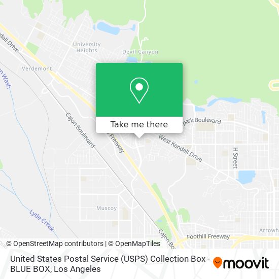Mapa de United States Postal Service (USPS) Collection Box - BLUE BOX