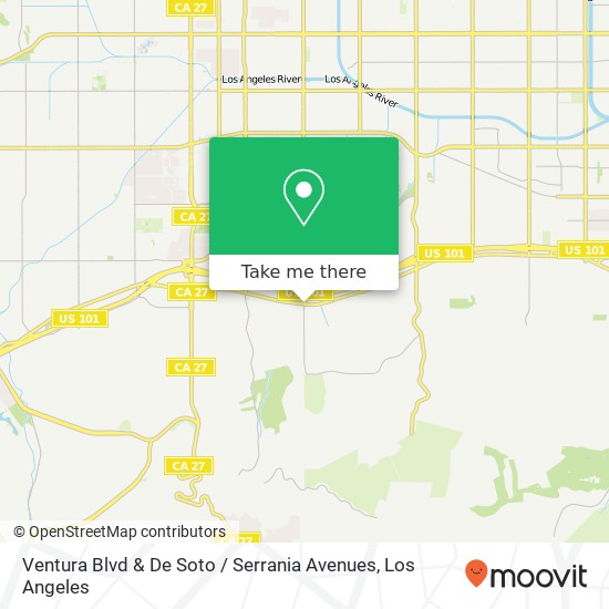 Mapa de Ventura Blvd & De Soto / Serrania Avenues