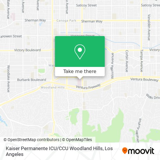 Kaiser Permanente ICU / CCU Woodland Hills map