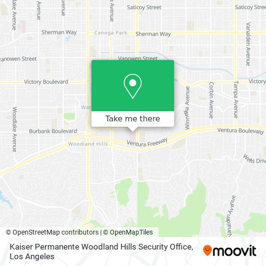 Kaiser Permanente Woodland Hills Security Office map