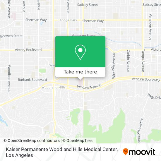 Kaiser Permanente Woodland Hills Medical Center map