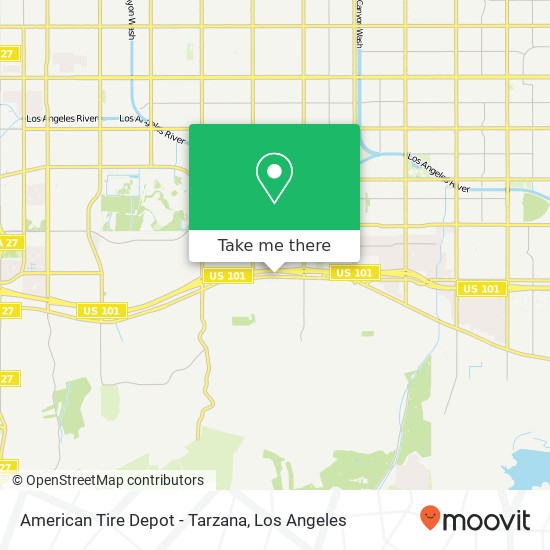 Mapa de American Tire Depot - Tarzana