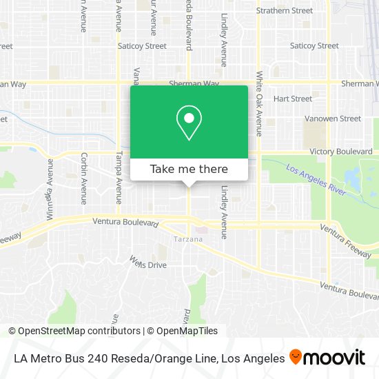 LA Metro Bus 240 Reseda / Orange Line map