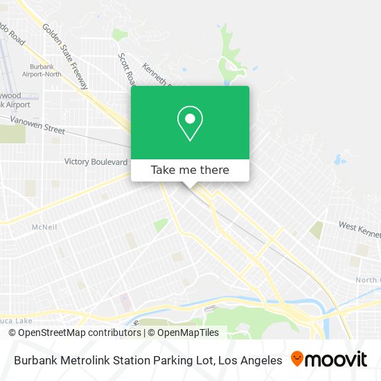 Mapa de Burbank Metrolink Station Parking Lot