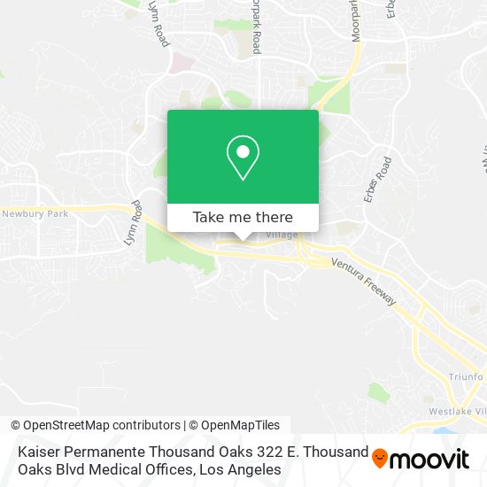 Mapa de Kaiser Permanente Thousand Oaks 322 E. Thousand Oaks Blvd Medical Offices